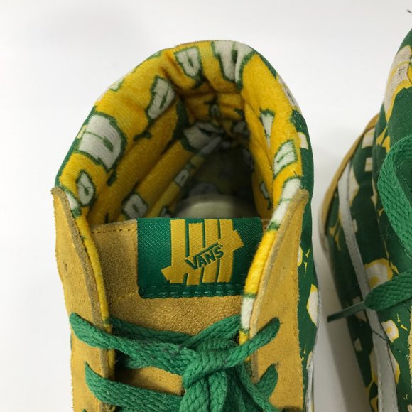 Vans Shoes Mens 9 Women 10.5 Lakers Undefeated Sk8 Hi U-Man UNDFTD Yellow Green main image 12